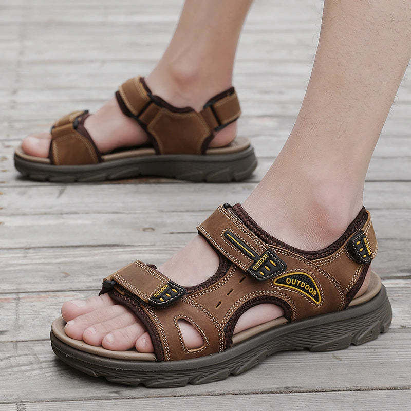Classic Men's Summer Genuine Leather Sandals-My Soft Slipper