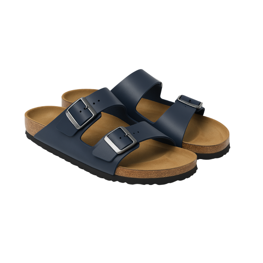 Adjustable Mixed Leather Cork Sandals For Everyday Comfort-My Soft Slipper