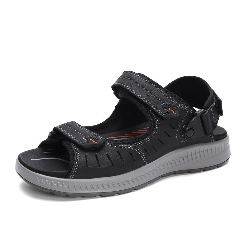 Big Size Summer Genuine Leather Men's Sandals-My Soft Slipper