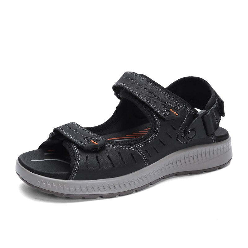 Big Size Summer Genuine Leather Men's Sandals-My Soft Slipper