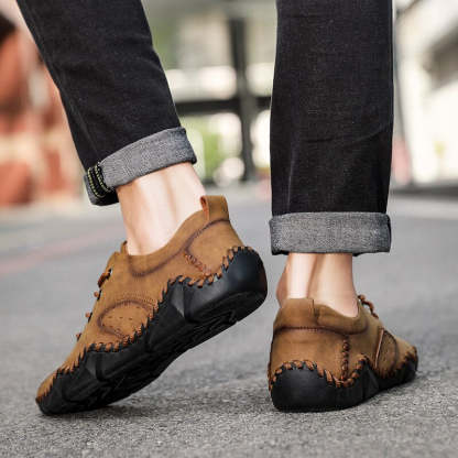 Men's Handmade Soft Leather Casual Shoes-My Soft Slipper