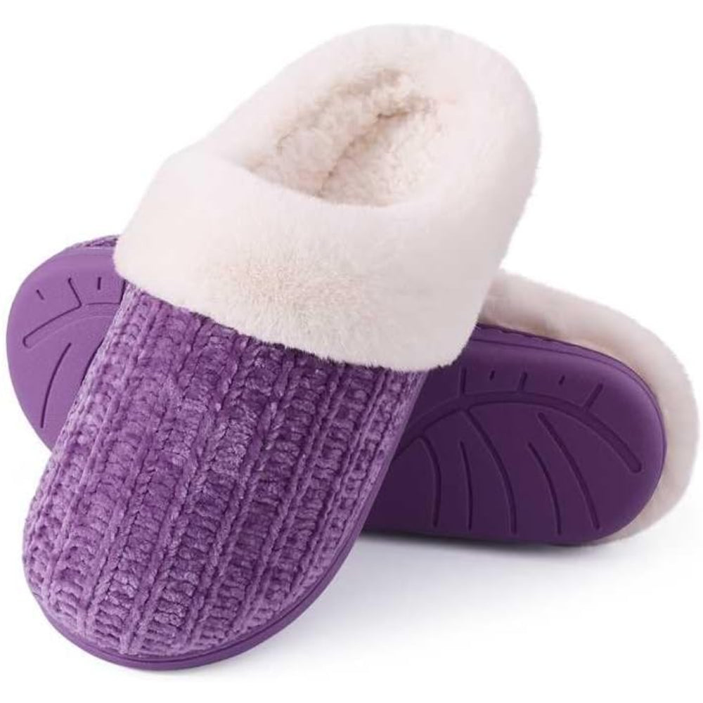 Memory Foam And Plush Lining Knitted House Sandals-My Soft Slipper