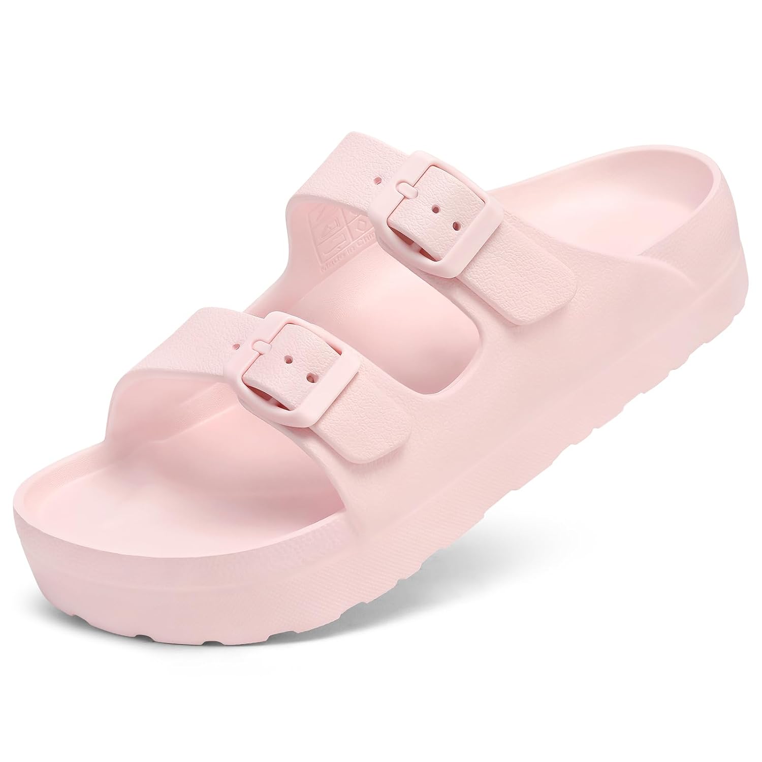 Lightweight Platform Slip On Sandals With Double Buckle Design For Women