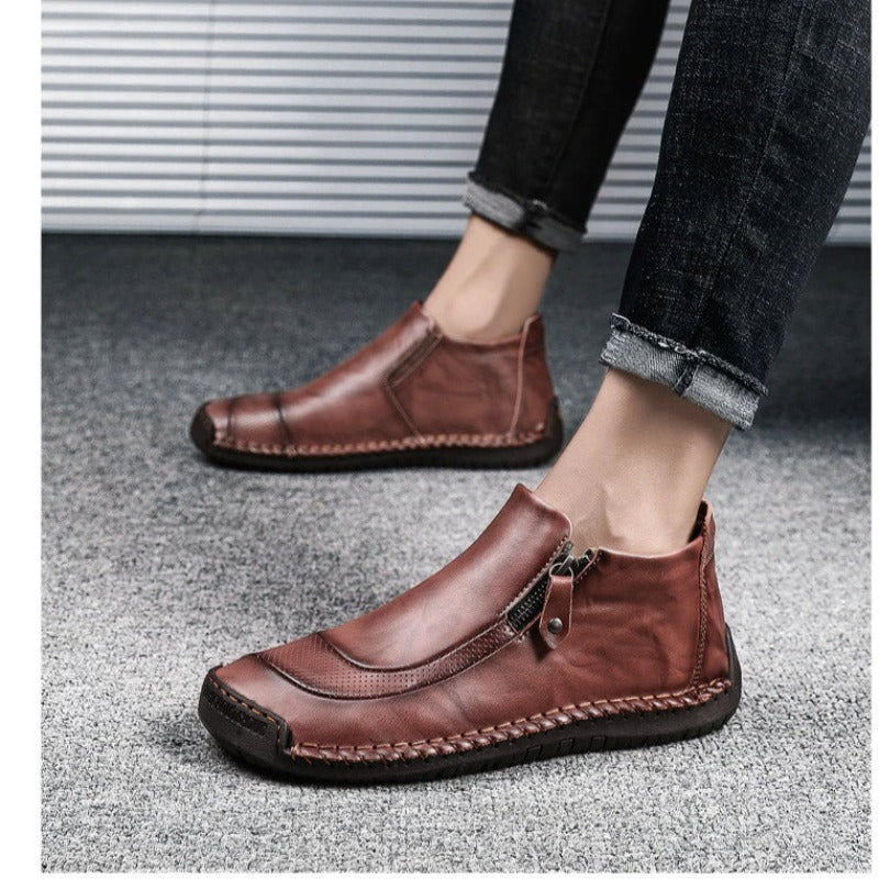 Men's Fur Plush Snow Ankle Boots-My Soft Slipper