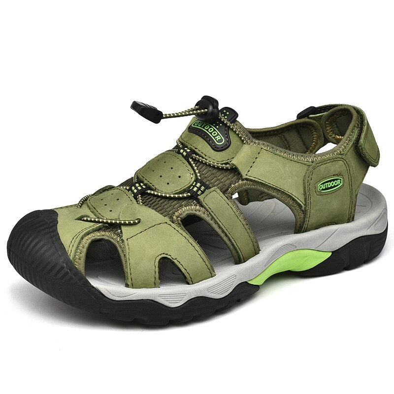 Big Size Men Genuine Leather Sandals-My Soft Slipper