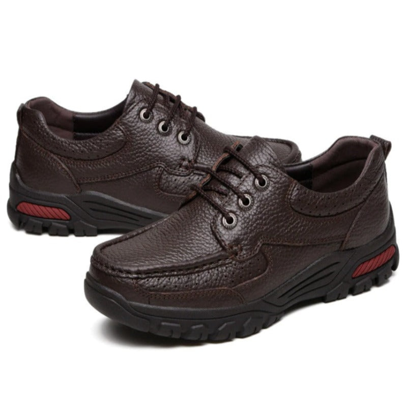 Flat Men Genuine Leather Loafer Shoes-My Soft Slipper