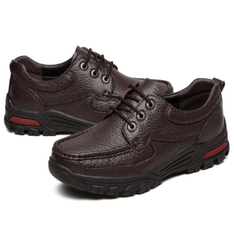 Flat Men Genuine Leather Loafer Shoes-My Soft Slipper