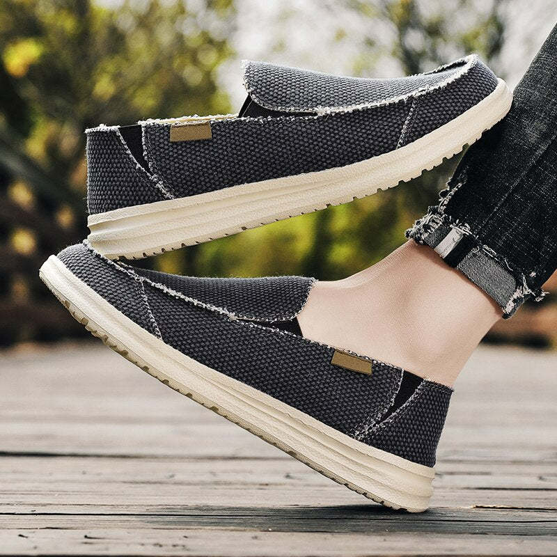 Summer Denim Canvas Men Breathable Casual Shoes-My Soft Slipper
