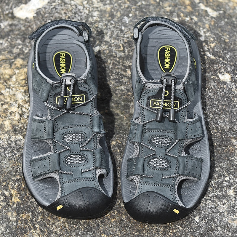 Genuine Leather Fashion Sandals-My Soft Slipper