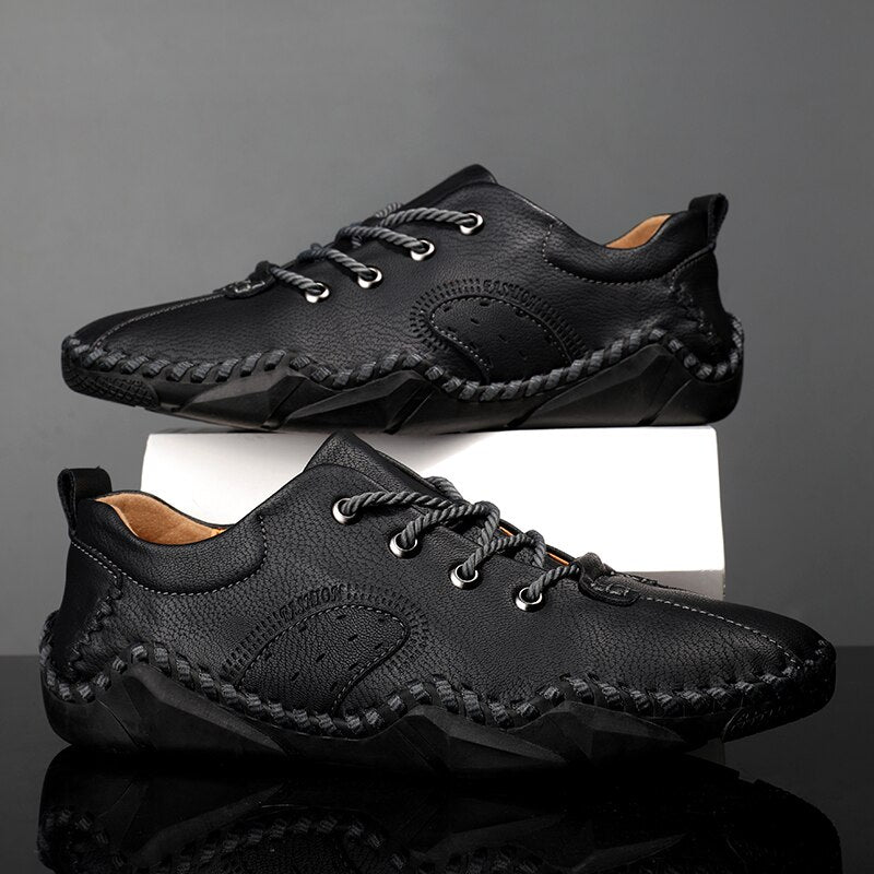 Men's Handmade Soft Leather Casual Shoes-My Soft Slipper