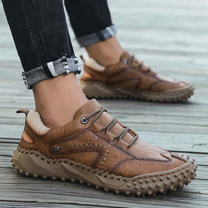 Men's Comfortable Leather Outdoor Loafers-My Soft Slipper
