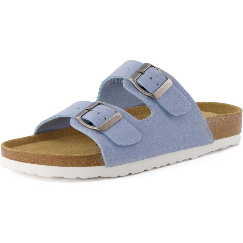 Double Strap Adjustable Cork Footbed Sandals With EVA Sole-My Soft Slipper