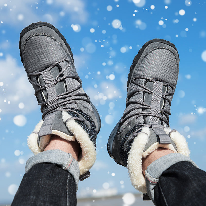 Men Plush Warm Leather Ankle Boots-My Soft Slipper