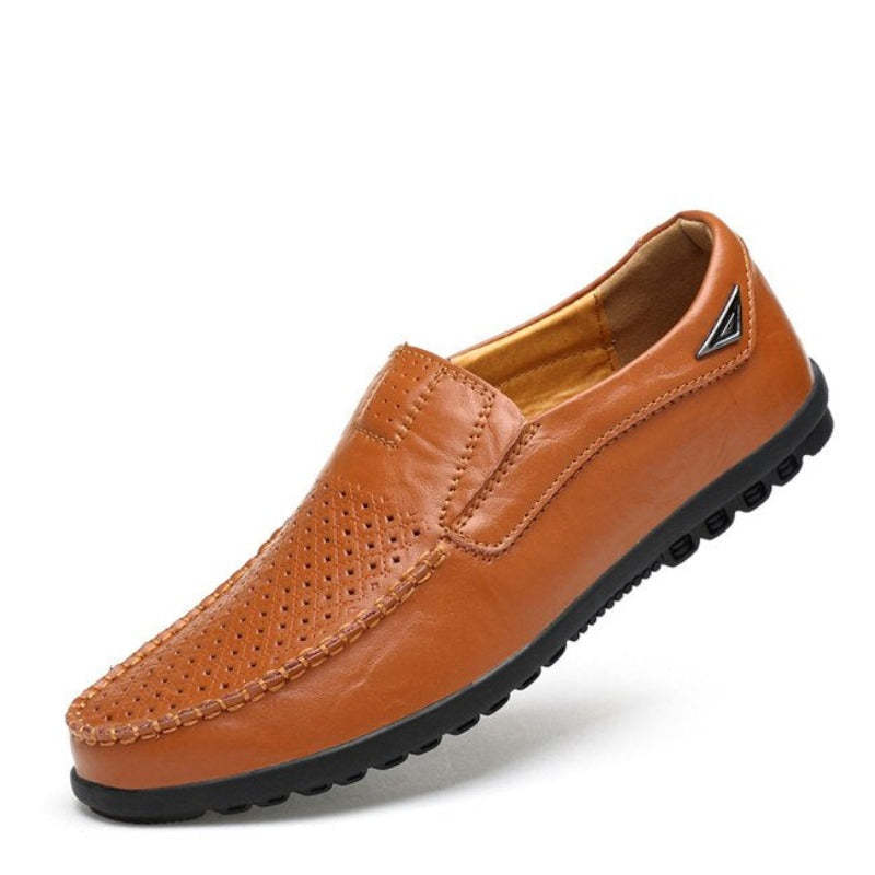 Men Fashion Casual Leather Loafers-My Soft Slipper