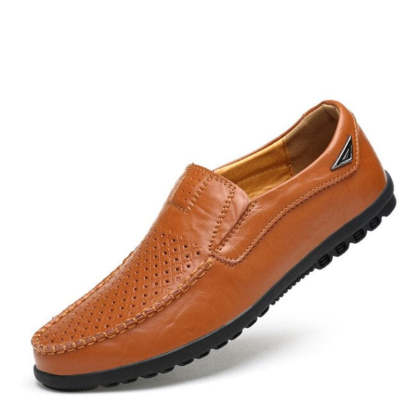 Men Fashion Casual Leather Loafers-My Soft Slipper