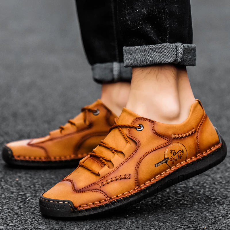 Handmade Men's Casual Leather Shoes-My Soft Slipper