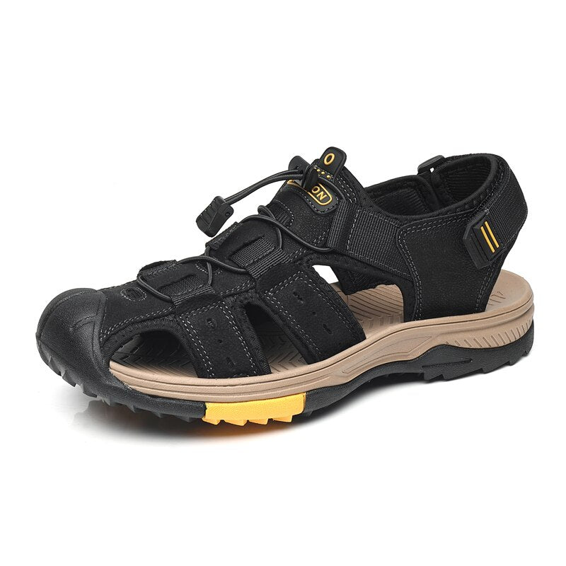 Summer Men Genuine Leather Sandals-My Soft Slipper
