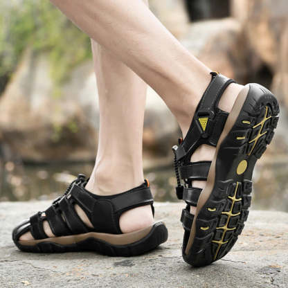 Soft Leather Roman Outdoor Men Sandals-My Soft Slipper