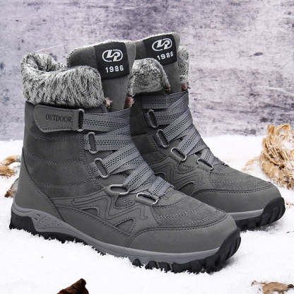 Plush Warm Men Ankle Waterproof Boots-My Soft Slipper