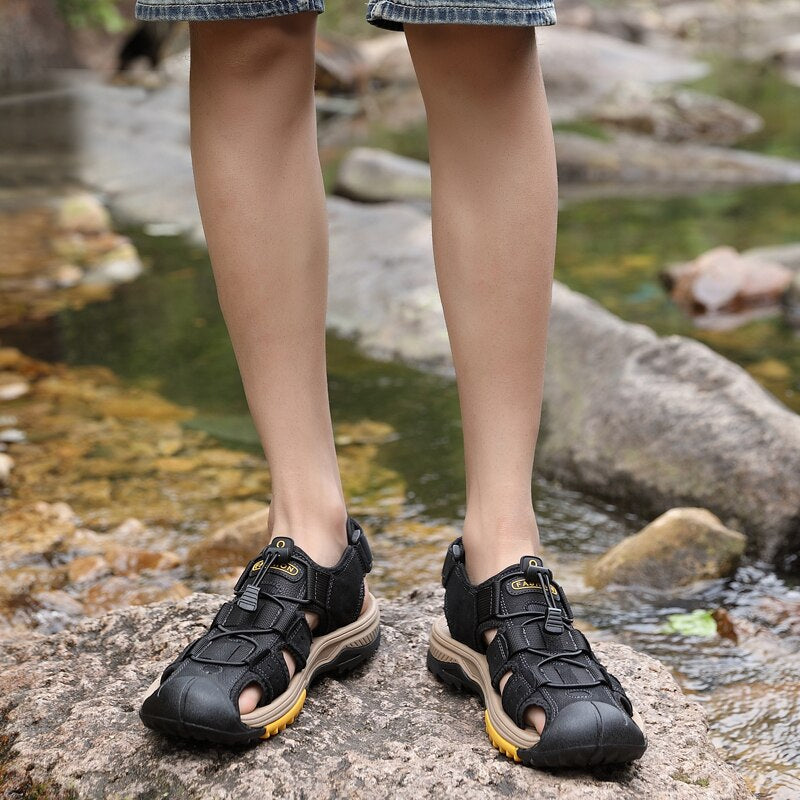 Summer Men Genuine Leather Sandals-My Soft Slipper