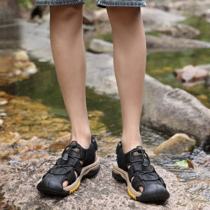 Summer Men Genuine Leather Sandals-My Soft Slipper