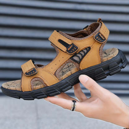 Classics Men's Summer Genuine Leather Sandals-My Soft Slipper
