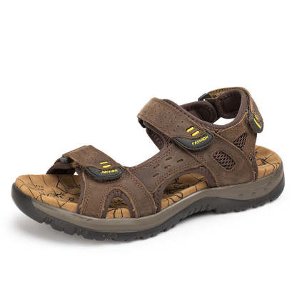 Big Size Genuine Leather Men Sandals-My Soft Slipper
