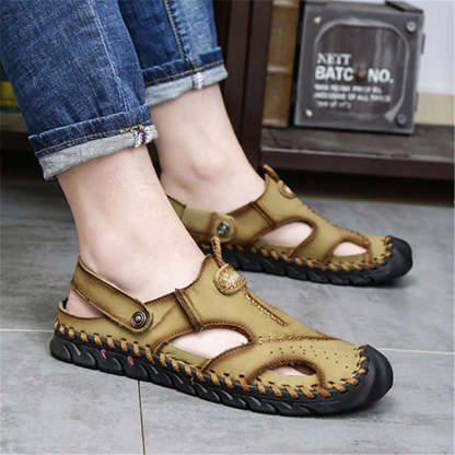Classic Casual Comfortable Leather Men's Sandals-My Soft Slipper