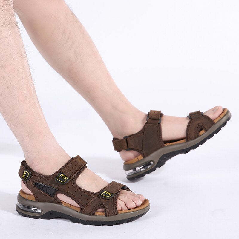 Summer Leather Non-Slip Men's Sandals-My Soft Slipper