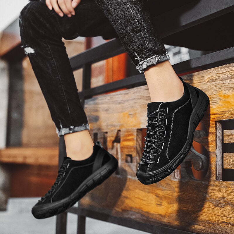 Men's Leather Outdoor Non-Slip Sneakers-My Soft Slipper
