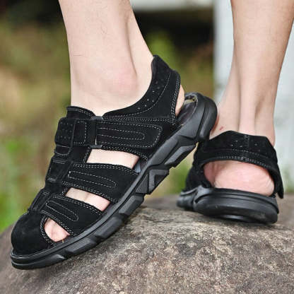Genuine Lightweight Leather Men's Sandals-My Soft Slipper