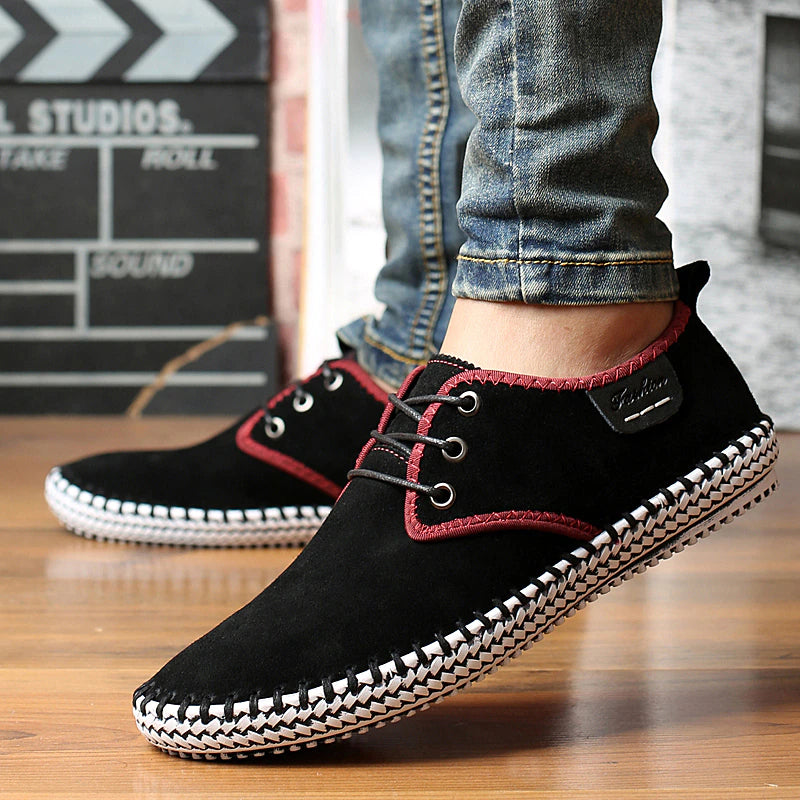 Breathable Outdoor Flat Leather Walking Shoes-My Soft Slipper
