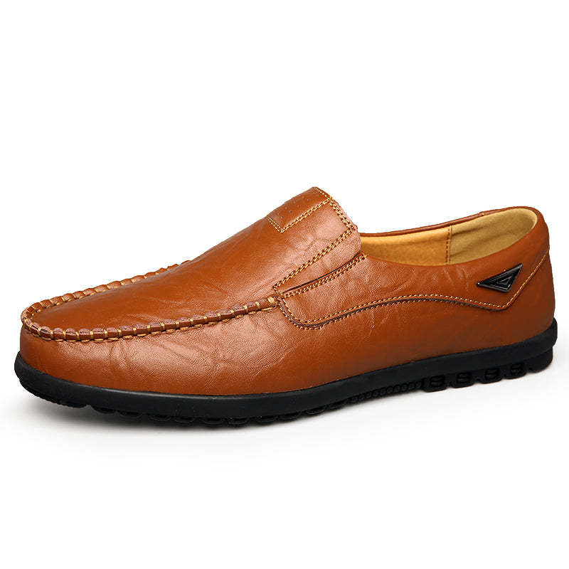 Men Fashion Casual Leather Loafers-My Soft Slipper