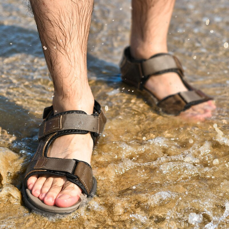 Men's Comfortable Summer Leather Sandals-My Soft Slipper