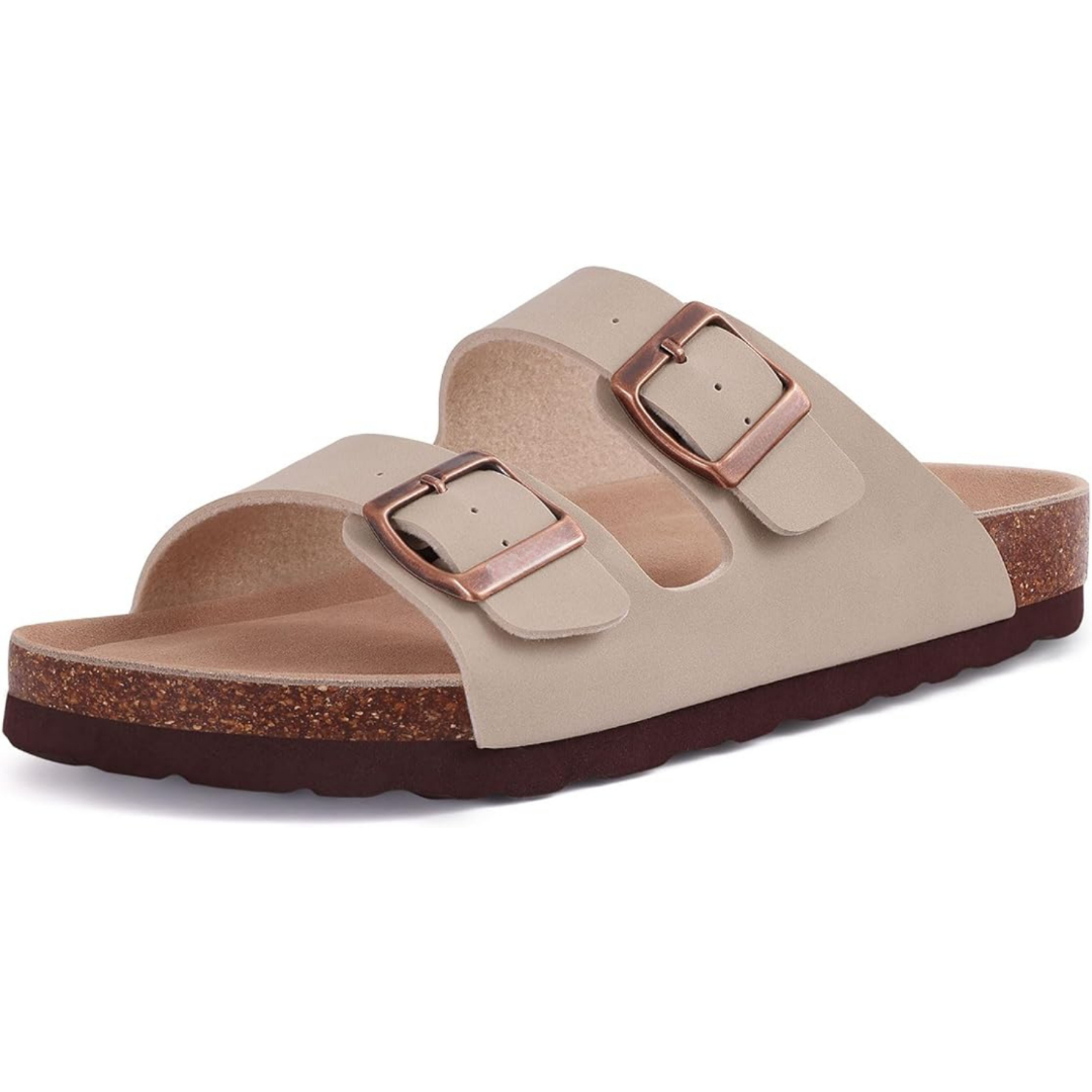 Cork Foot bed Arch Support Slide Sandal With Adjustable Buckle for Men And Women