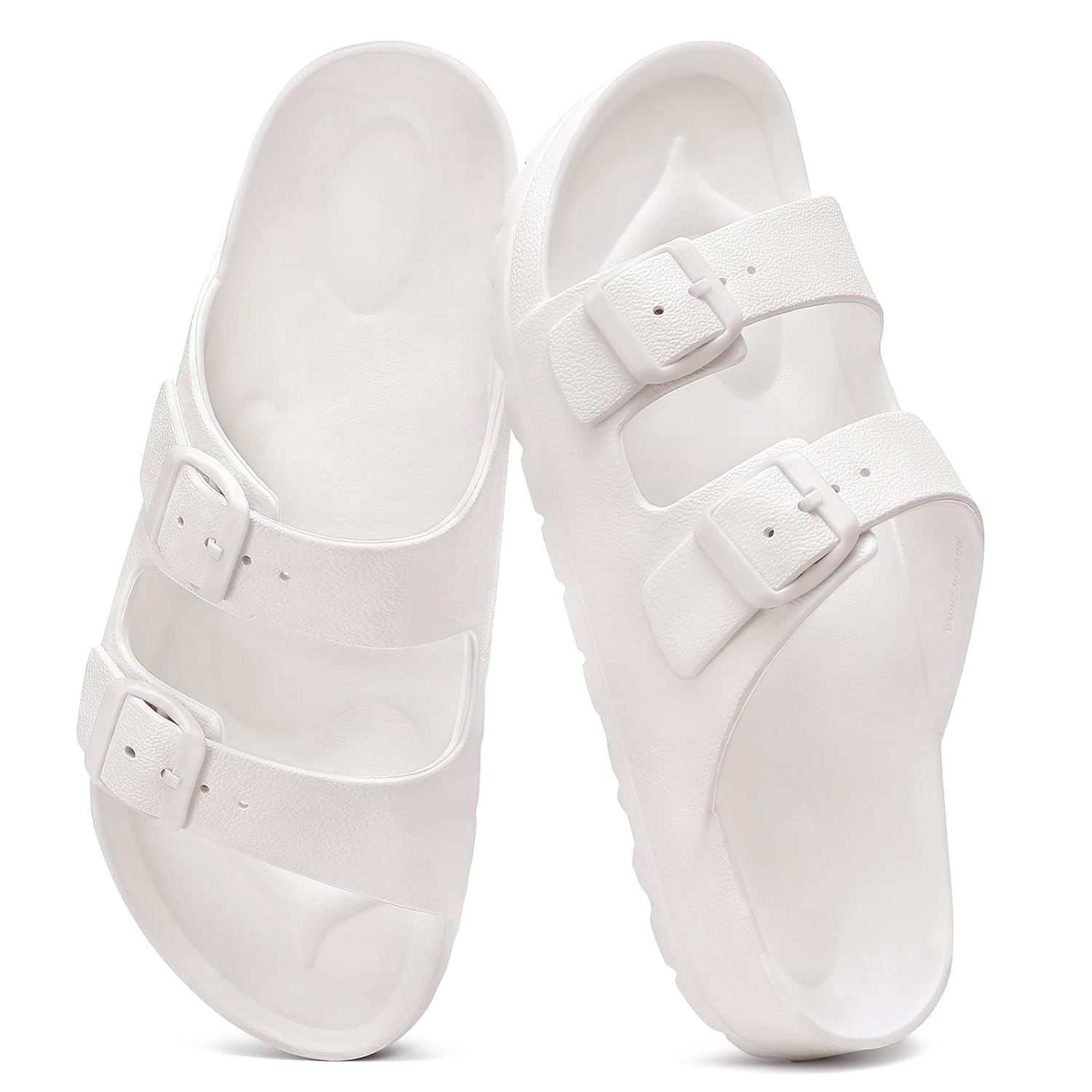 Lightweight Slip On Slide Waterproof Sandals With Adjustable Double Buckle For Women