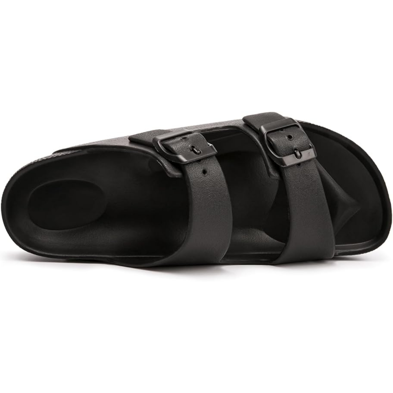 Arch Support Foam Slip On Flat Beach Comfort Slides Sandals with Adjustable Buckle for Women