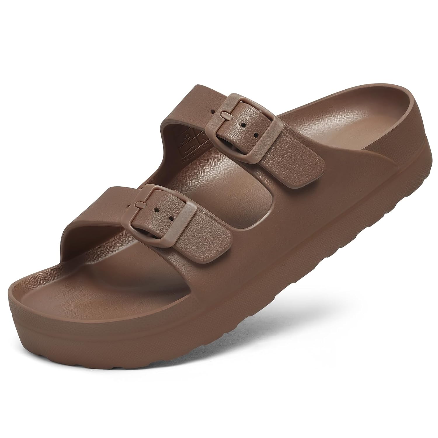 Lightweight Platform Slip On Sandals With Double Buckle Design For Women