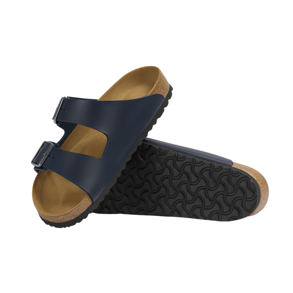 Adjustable Mixed Leather Cork Sandals For Everyday Comfort-My Soft Slipper