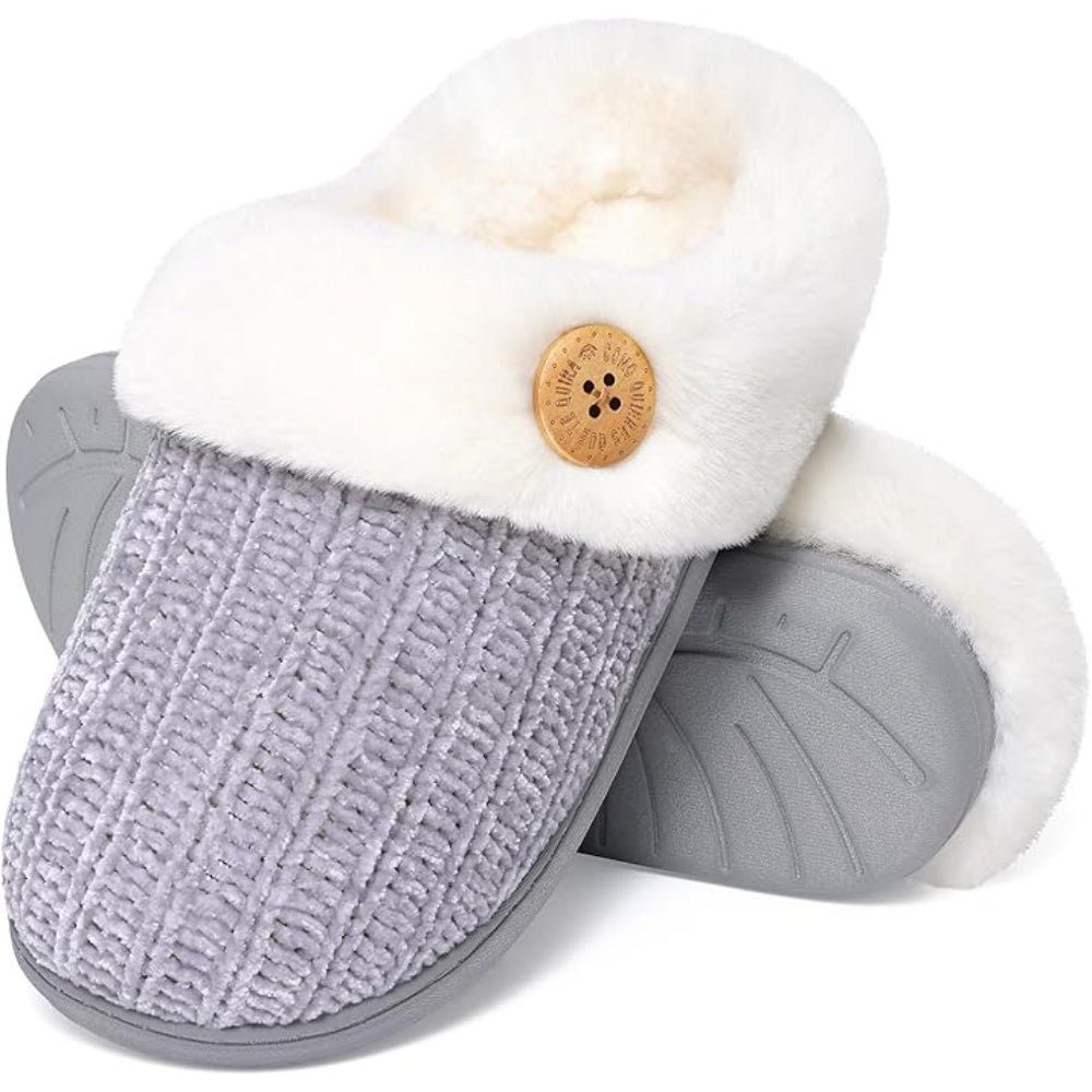 Memory Foam And Plush Lining Knitted House Sandals-My Soft Slipper