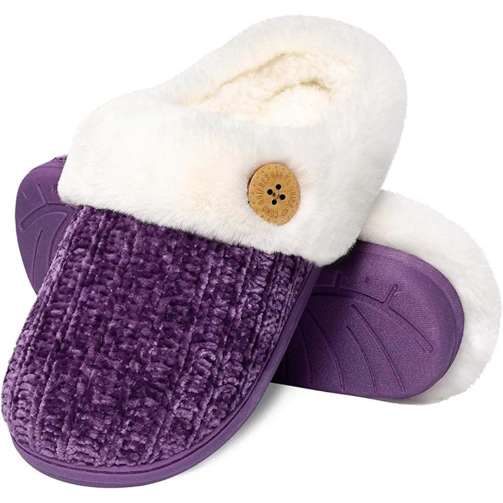 Memory Foam And Plush Lining Knitted House Slippers-My Soft Slipper