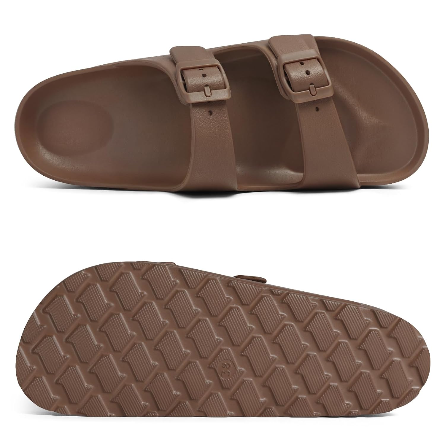 Lightweight Platform Slip On Sandals With Double Buckle Design For Women