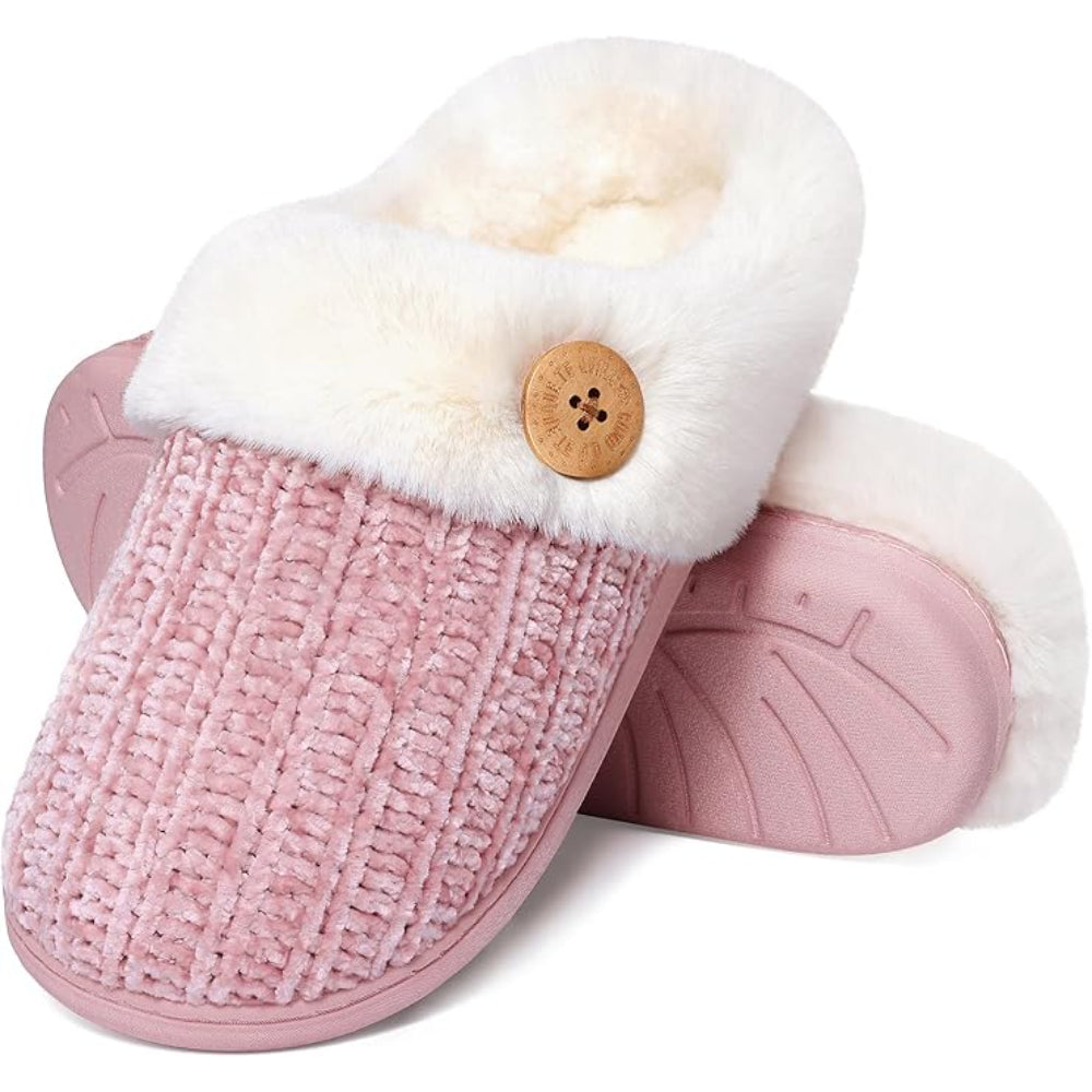 Memory Foam And Plush Lining Knitted House Slippers-My Soft Slipper