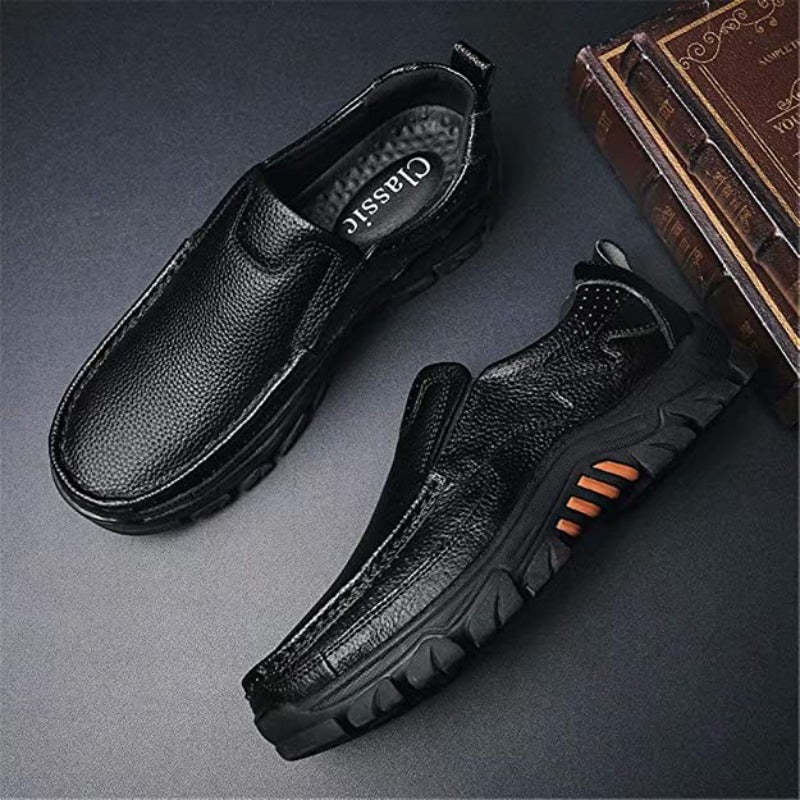 Genuine Leather Formal Loafers-My Soft Slipper