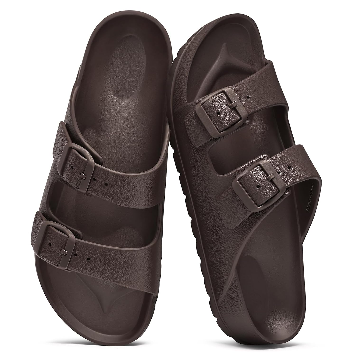 Lightweight Slip On Slide Waterproof Sandals With Adjustable Double Buckle For Women