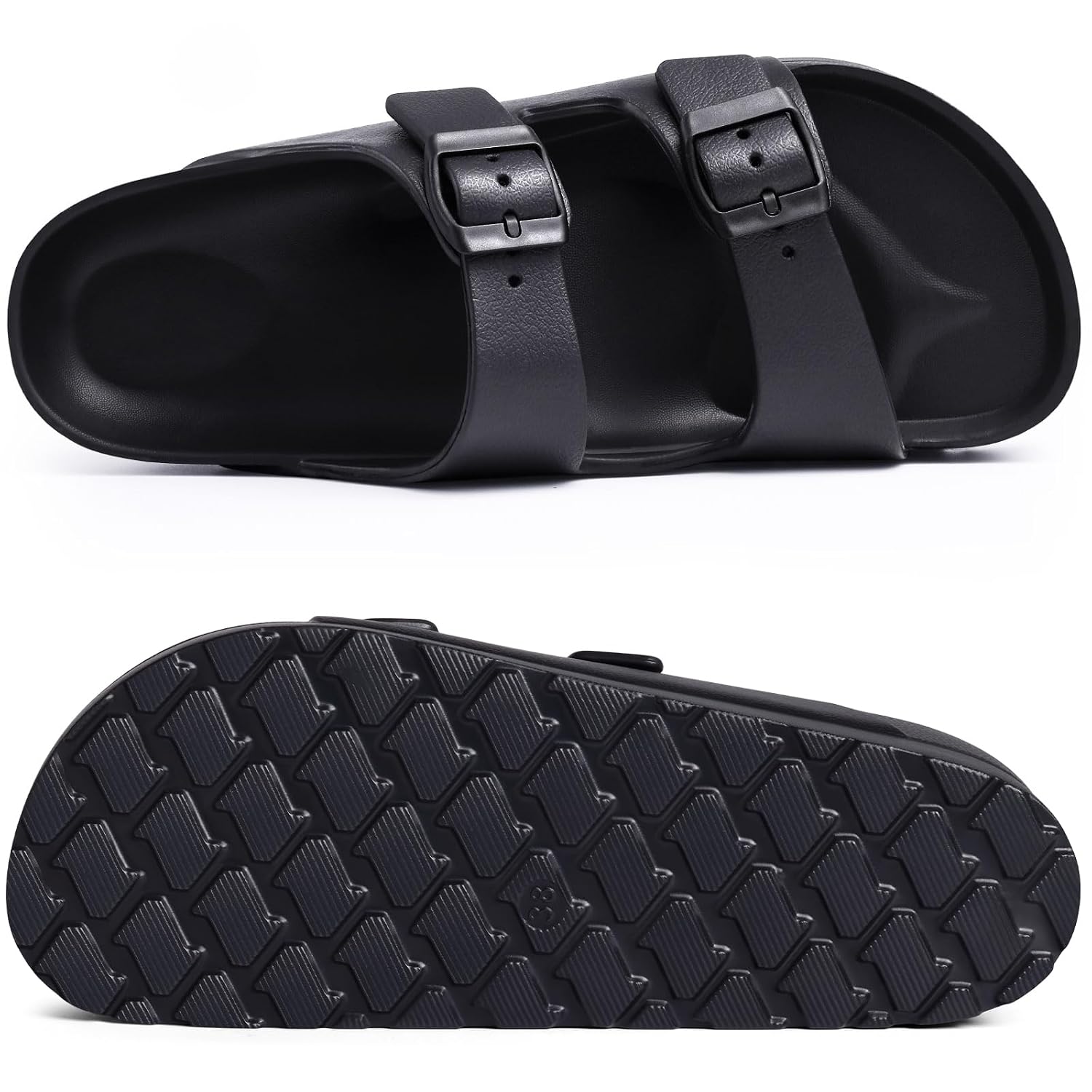 Lightweight Platform Slip On Sandals With Double Buckle Design For Women