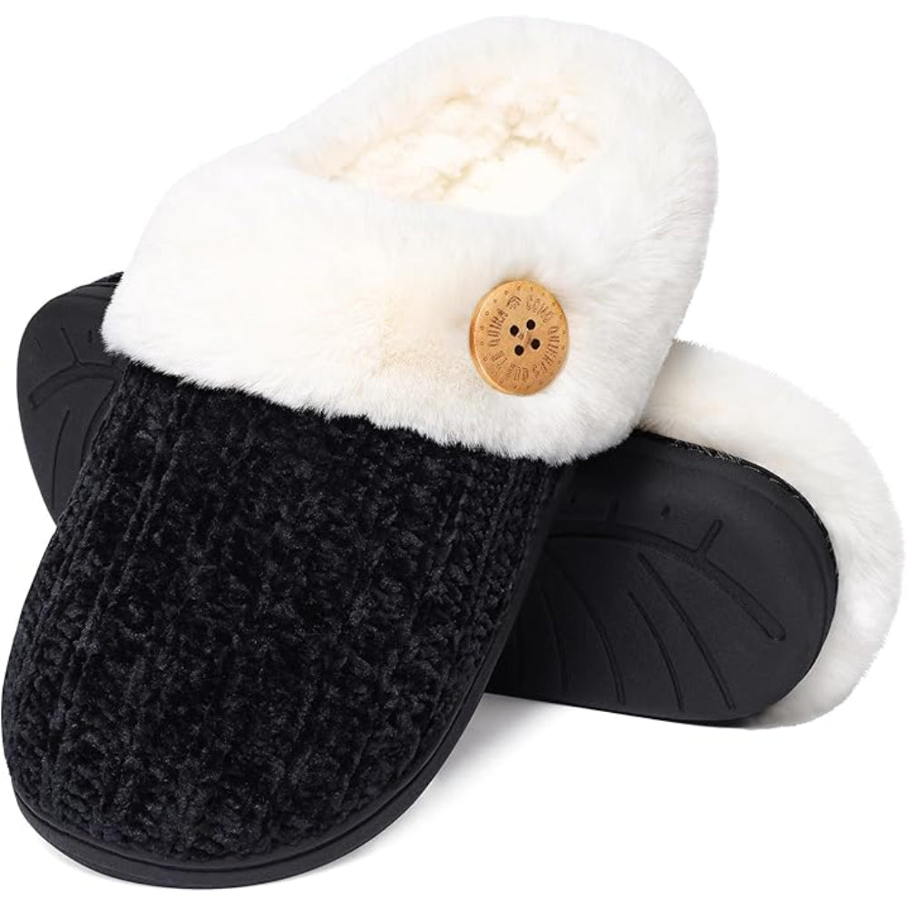 Memory Foam And Plush Lining Knitted House Slippers-My Soft Slipper