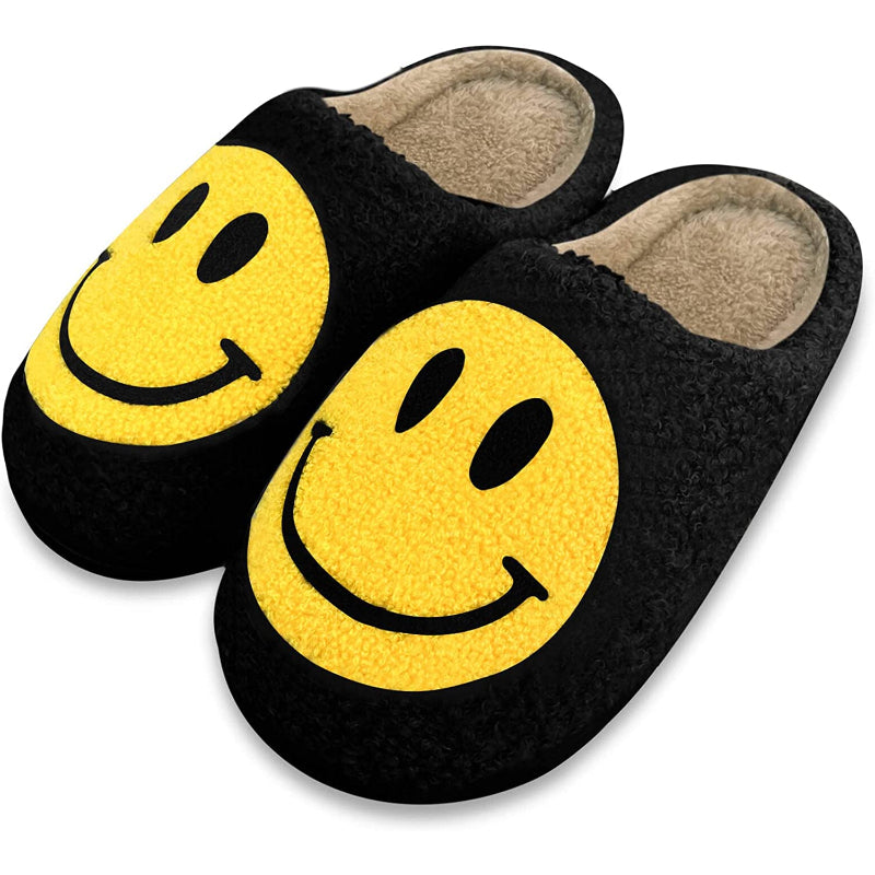 Retro Soft Plush Lightweight Smiley Face Slippers-My Soft Slipper