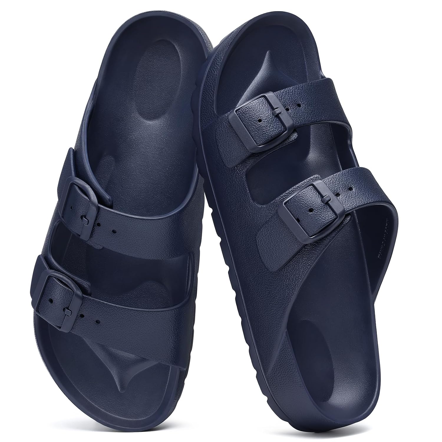 Lightweight Slip On Slide Waterproof Sandals With Adjustable Double Buckle For Women