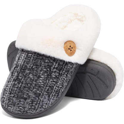 Memory Foam And Plush Lining Knitted House Sandals-My Soft Slipper
